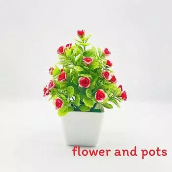 Five Twenty Simulate Roses Fake Flowers Potted Green Plants Indoor Decoration