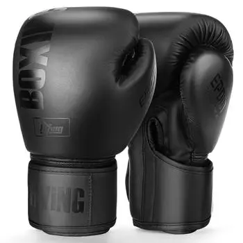FIVING 10 12 14 16 унций боксерские перчатки из искусственной кожи Муай Тай Guantes De Boxeo Free Fight MMA тренировочные перчатки с мешком с песком для мужчин 6oz чёрный