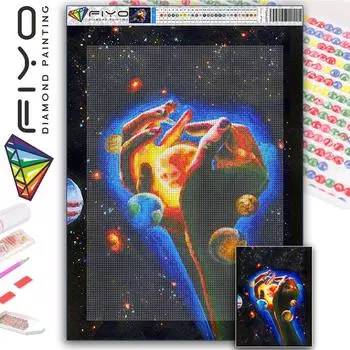 FIYO 11,8x16,73 в алмазной живописи, полная круглая дрель, планета, ручная круглая алмазная живопись, ручная работа, сделай сам, алмазная мозаика, картина, украшение для дома