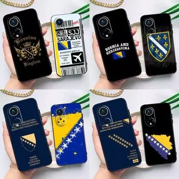 Флаг Боснии для Huawei Honor Magic 5 Lite 70 50 X8 X9 a P20 P30 P40 P50 P60 Pro P Smart Nova 9 5T чехол Huawei P40 Lite 4G