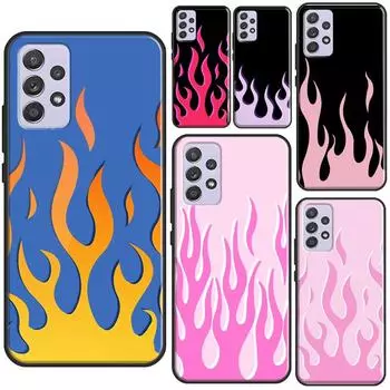 Flame Aesthetic Light Blue Fire Pink Case For Samsung A52 A12 A32 A42 A72 A51 A71 A31 A11 A40 A50 A70 A02S A21S Phone Cover Samsung A10