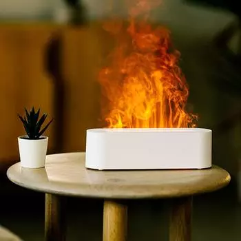 Flame Aromatherapy Humidifiers150ML Essential Oil Diffusers Type-C Air Humidifiers with Colorful Light Portable for Home Bedroom чёрный