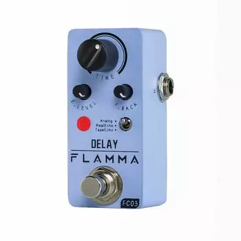 FLAMMA FC03 Мини Цифровая Педаль Задержки Гитарная Педаль 3 Режима Задержки Аналоговый Real Echo Tape Echo True Bypass Синий