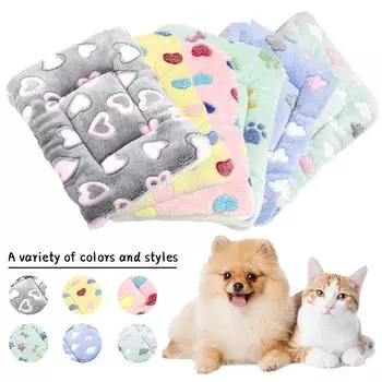 Flannel Pet Mat Dog Bed Cat Bed Thicken Sleeping Mat Dog Blanket Mat For Puppy Kitten Pet Dog Bed for Small Large Dogs Pet Rug 30x40cm
