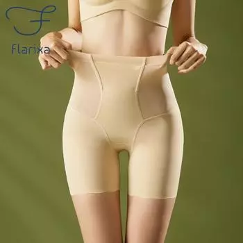 Flarixa 3 в 1, нижнее белье для женщин, трусики с высокой талией для живота, защитные шорты для тренировки талии, Shaoer, корректирующее нижнее белье для подтяжки бедер L чёрный