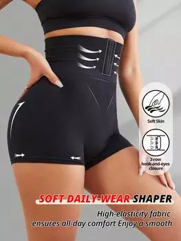 Flarixa бесшовные корректирующие шорты Faja Shapewear с утягивающим эффектом для нижней части талии Cincher Trainer Body Shaper трусы-боксеры с жесткой компрессией и подтяжкой ягодиц S чёрный