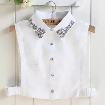 Flash Diamond Fake Collar Shirt Женская рубашка Half-Body Vest Fake Collar Женский заостренный воротник