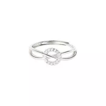 Flash Diamond Hollow Ring Line Ring Light Luxury Niche Geometric Plain Ring Cross Ring Opening Adjustable Ring Copper (Adjustable Opening)