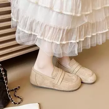Flat-bottomed comfortable Doudou shoes women s shoes summer new one-pedal soft-soled single shoes retro 35
