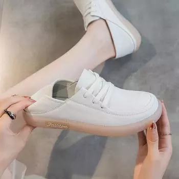 Flat Bottomed Small White Shoes Women s Summer New Soft Soled Genuine Leather Loafers Single Shoes Nurses Pregnant Woman s Shoes 35 белый