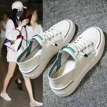Flat Comfortable Elegant Women s Running Shoes Trend 2024 Canvas Mirror Luxury Cute Low Hit Ladies Shoe Designer Fashion White 35