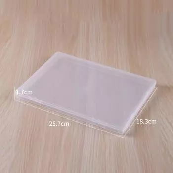 Flat Rectangular Plastic Clear Storage Box Eco-friendly Rectangle Box Case Bead Organizer Box 25.7*18.3*1.7CM