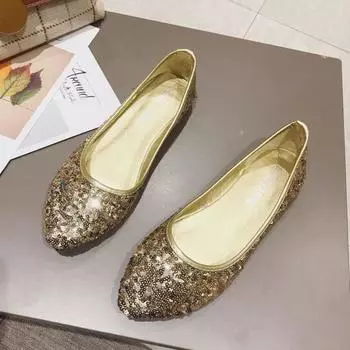 Flat Shoes Women Sequin Pointed Boat Shoe Women s Shoes Flats Pointed Toe Flats Luxury Women Work Shoes Comfortable for Work 35 чёрный