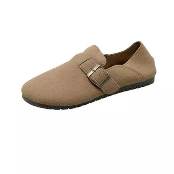 Flat-soled single shoes, new spring and autumn Doudou shoes, ugly and cute soft-soled lazy people pedal Boken women s shoes with one foot 35