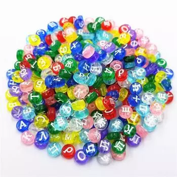 Flat/Square Acrylic DIY Crafts For Jewelry Making Russian Letter fashion 100 Pcs/Lot Loose Beads 5