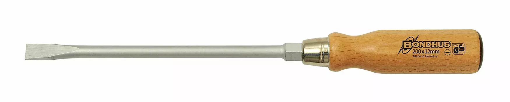 Flathead screwdriver Wooden handle flathead screwdriver hexagonal 17307W [BONDHUS] (with bolster)