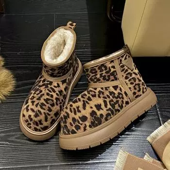 Flats Suede Women Ankle Platform Snow Boots Brand Plush Cotton Shoes Winter 2025 Trend Warm Casual Walking Shoes Fad Botas Mujer 35
