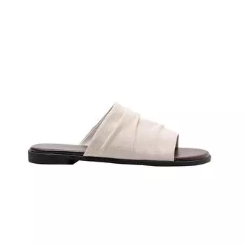 Flax pleated slippers women s summer wear new holiday style flat bottom soft bottom beautiful cool slippers women 35