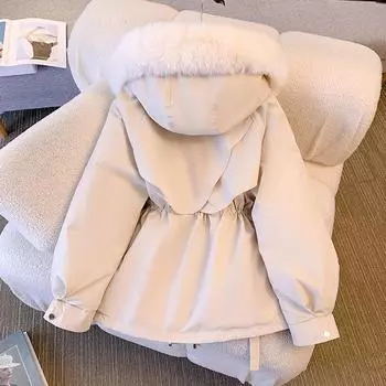Fleece Cotton-padded Clothes, New Winter Models, Waist-closed Large Fur Collar Tooling, Cotton-padded Jackets, and Jackets. M