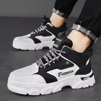 Fleece high-top Martin shoes men s tooling sports trendy shoes men s casual cotton shoes men s autumn and winter 2024 new models 39
