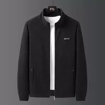 Fleece Plus Velvet Thickened Men s Jacket Stand Collar Lamb Velvet Jacket Autumn and Winter Large-size Trendy Top M