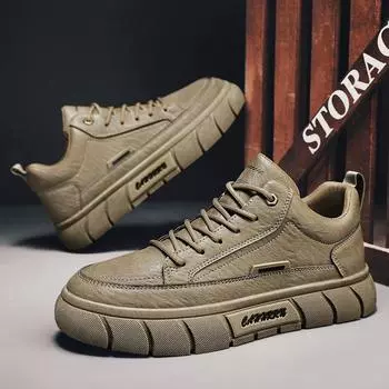 Fleece tooling men s shoes leather trendy shoes men s Martin shoes autumn and winter 2024 new sports and leisure shoes men 39