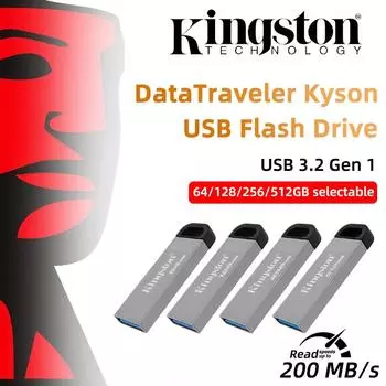 Флеш-накопитель USB Kingston 256 ГБ USB 3.2 Gen 1 64 ГБ/128 ГБ/512 ГБ DTKN большой емкости USB 3.2 металлический флэш-накопитель скорость чтения 200 МБ/с флешка DTKN/64GB