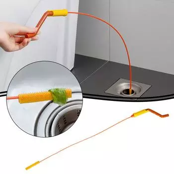 FlexiSnake Sink Snake Cleaner Drain Hair Clog Remover Drainage Cleaner Drain Rotating Facility Handle Tool With J7S1