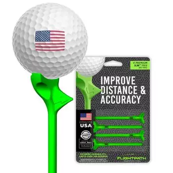 FLIGHTPATH Premium Golf Tee Angle for Improved Distance and Accuracy Heavy Duty Green 4 Pack Flightpath Golf Tee USA Tee Genuine Product 10° зелёный