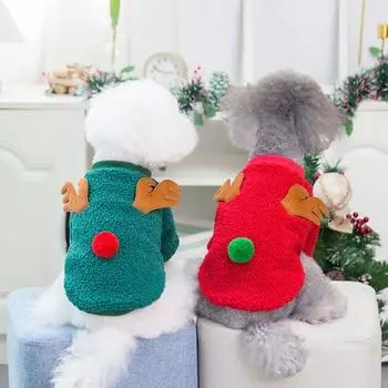 Флисовый жилет с мопсом, рождественская рубашка для маленьких собак, кошек, кошек, пальто для щенка, костюм для собаки, свитер для собак, одежда для домашних животных