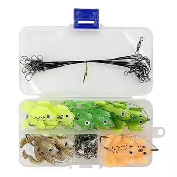 Floating Soft Frog Fishing Lure Silicone Bait with Hook Fishing Bait Soft Bait