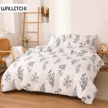 Floral Duvet Cover Set King Queen Full Size, 3 Pieces Blue Floral Farmhouse Duvet Cover Set- Soft, Lightweight and Breathable US Twin-173x229