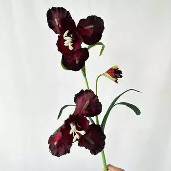 Flower Artificial Iris Wedding Hotel Restaurant Desktop Decoration Ornament Room Dark Red