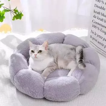 Flower Cat Nest Autumn and Winter Dog Nest Closed Cat Nest Winter Warm Pet Supplies Four Seasons Universal Internet Celebrity 40CM