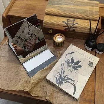 Flower Desktop Stand Mirror Butterfly Folding Make-up Mirror Fold Makeup Mirror Unisex style 10