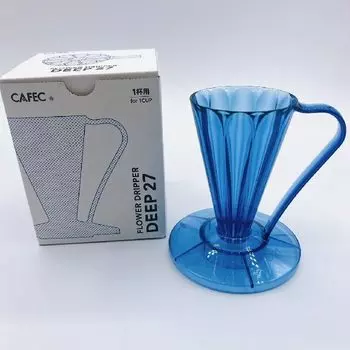 Flower Dripper DEEP27 1 Прозрачный темно-синий Deep Dripper Deep 27 CAFEC СДЕЛАНО В ЯПОНИИ (для чашки) СЗД-27CN тёмно-синий