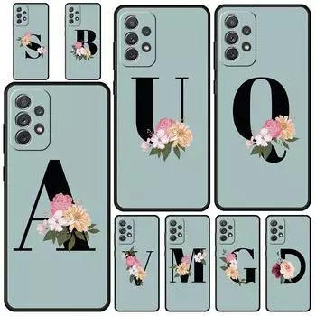 Чехол для телефона Flower Letters S для Samsung Galaxy A15 A13 A51 A71 A41 A31 A21S A03S A05 A12 A32 A52 A23 A25 A33 A53 A73 5G Samsung A03