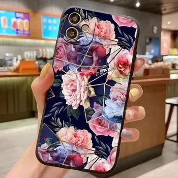 Чехол с цветочным узором для Samsung Galaxy S22 S21 S20 Plus S23 FE Ultra S10 S9 S8 S7 Edge Lite S10E Мягкий силиконовый чехол для телефона For Samsung S7