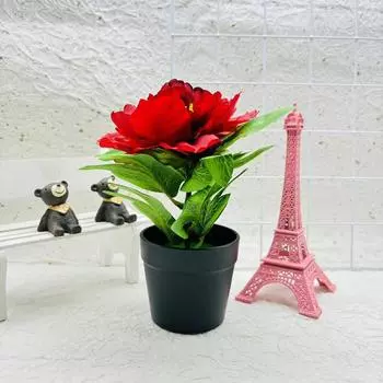 Flower Peony Artificial Pot Potted Plant For Home Decor And Living Room Display