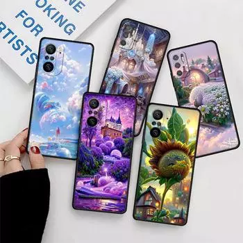 Flower Pink Case For Xiaomi Redmi Note 11 10 9S 9 K40 Pro 7 8 9A 9C 8T 9T 10C 10Pro Silicone Phone Shell Redmi Note 10 Pro