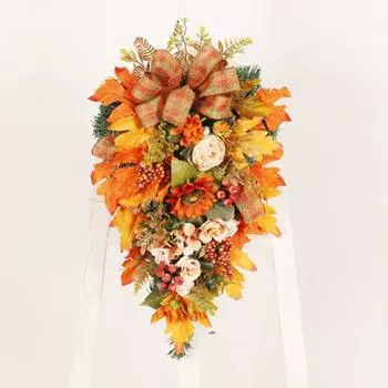Flower Ring Outdoor Garden Front Door Flower Ring Welcome To Decorate Front Door Hangers One Size жёлтый