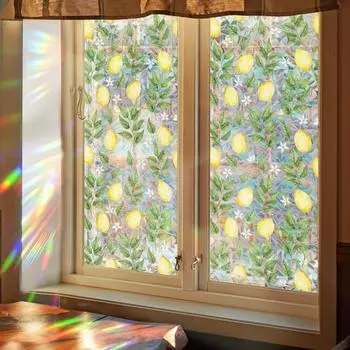 Flower Window Sticker Green Leaf Glass Sticker Decorative Window Privacy Film Home Decoration Style 4
