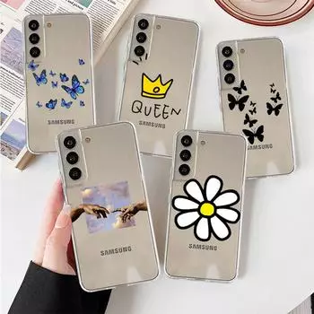 Flowers Heart Clear Case For Samsung Galaxy S22 S20 FE S21 S10 S9 Plus Note 20 Ultra 10 Lite Soft Phone Shell Samsung S22 Ultra 5G