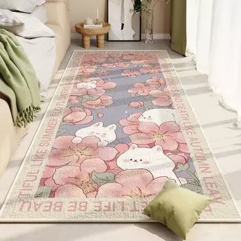 Flowers Home Crystal Velvet Carpet Children s Room Bed Blanket Girls Bedroom Decorative Porch Balcony Bay Window Mat 400MMx600MM