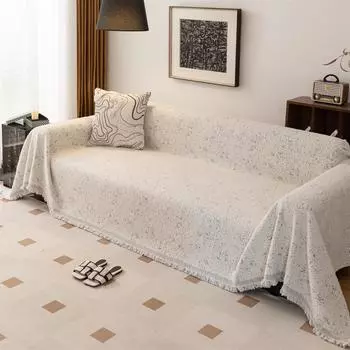 Fluffy Creamy Style Sofa Towel with Tassels Heavy Warm Blanket Four Seasons Couch Cover Universal Multiple Use 180x90