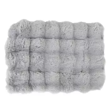 Fluffy Pet Bed Mat Ultra Soft Comfort Keep Warm Plush Dog Kennel Mat Bed Pad for Dogs Cats XL: S(for 2-4kg)
