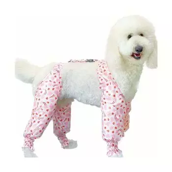 FLUFFYPET Dog Clothes for Large Dogs Pee Splatter and Stain Prevention Paw Cover Premium Strawberry Rainbow Pattern - (XXL) розовый
