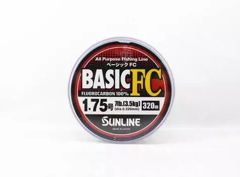 Флюорокарбоновая леска Sunline Basic FC 320 м, размер 1,75, 7 фунтов (6220) чистый