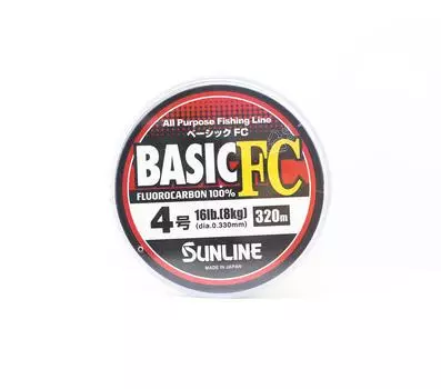 Флюорокарбоновая леска Sunline Basic FC 320 м, размер 4, 16 фунтов (6275) чистый