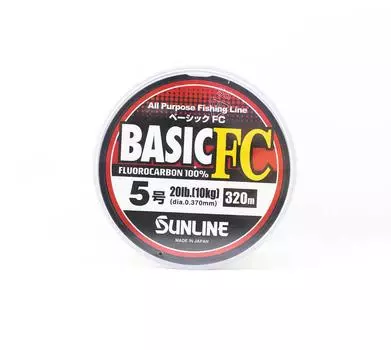 Флюорокарбоновая леска Sunline Basic FC 320 м, размер 5, 20 фунтов (6282) чистый